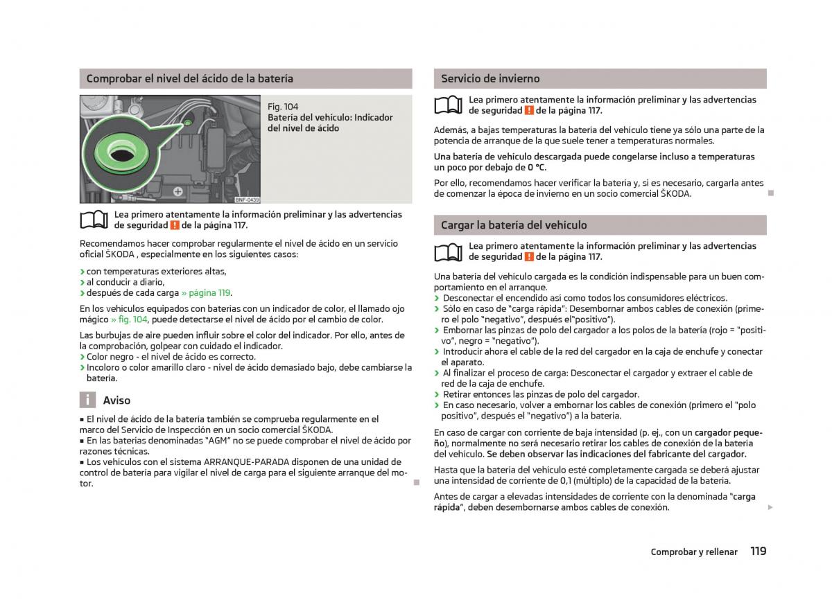 Skoda Citigo manual del propietario / page 121