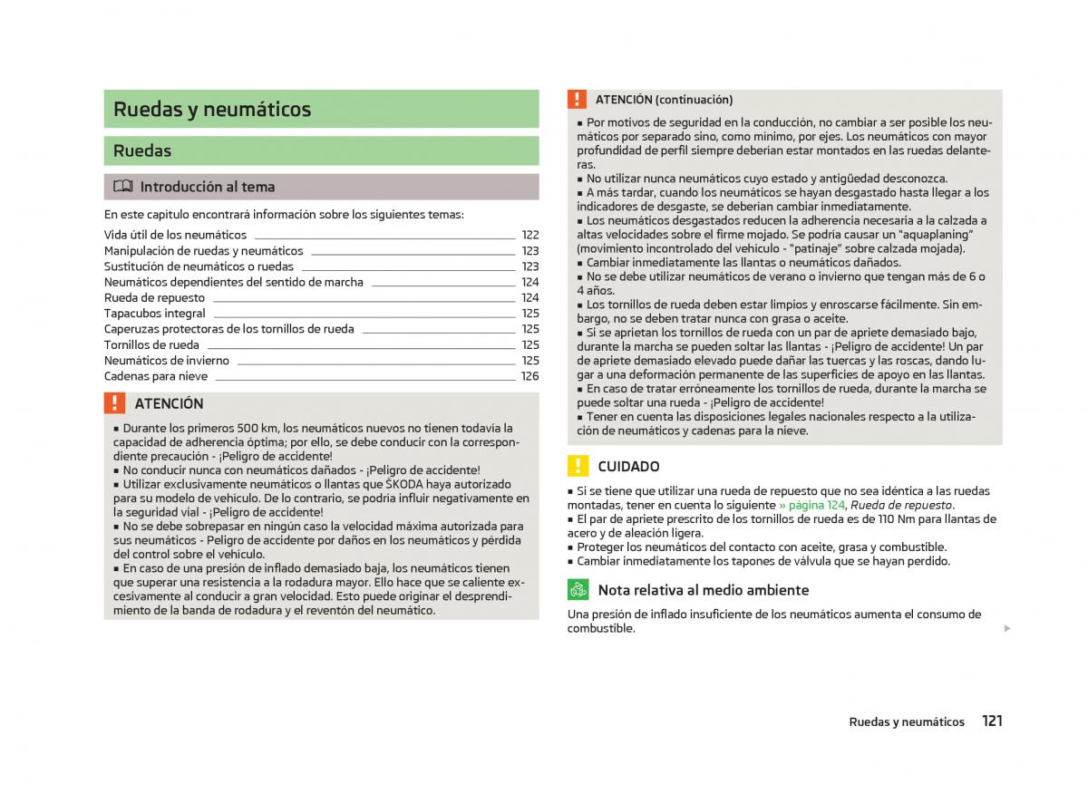 Skoda Citigo manual del propietario / page 123