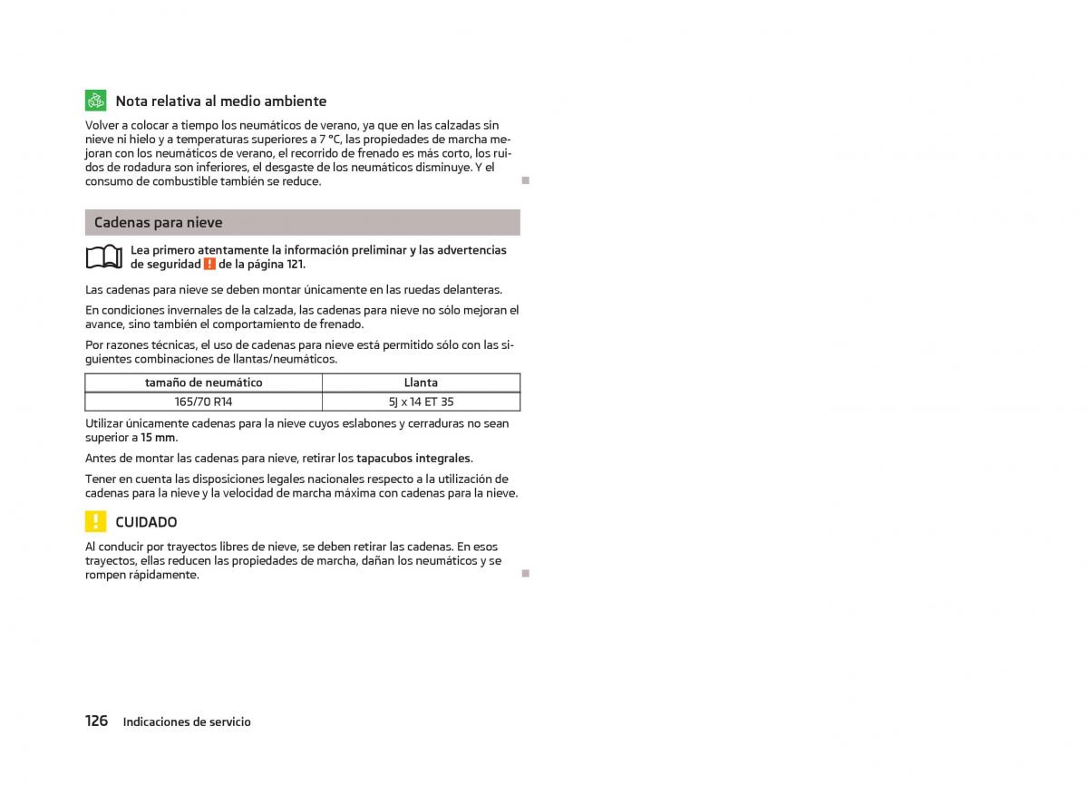 Skoda Citigo manual del propietario / page 128