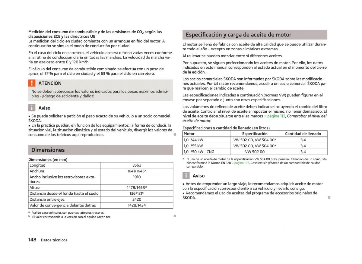 Skoda Citigo manual del propietario / page 150