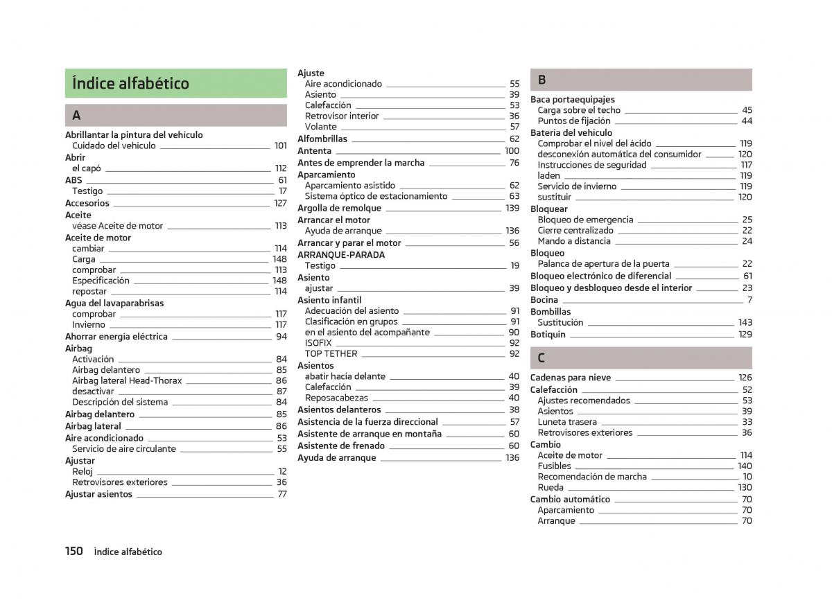 Skoda Citigo manual del propietario / page 152