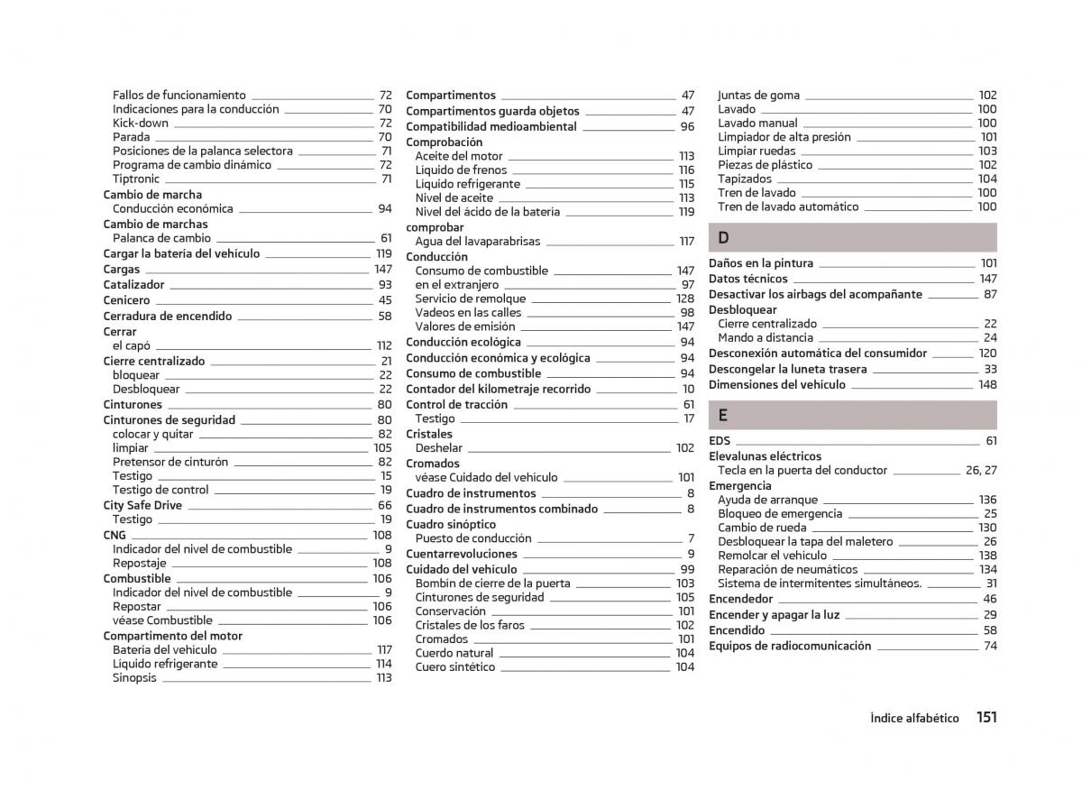 Skoda Citigo manual del propietario / page 153