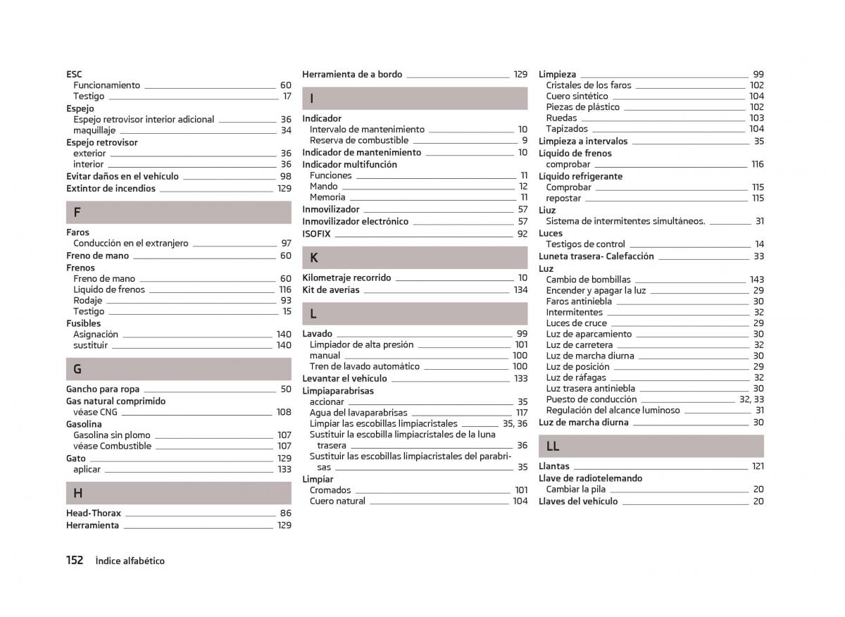 Skoda Citigo manual del propietario / page 154