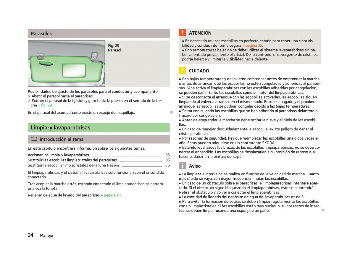 Skoda Citigo manual del propietario / page 36