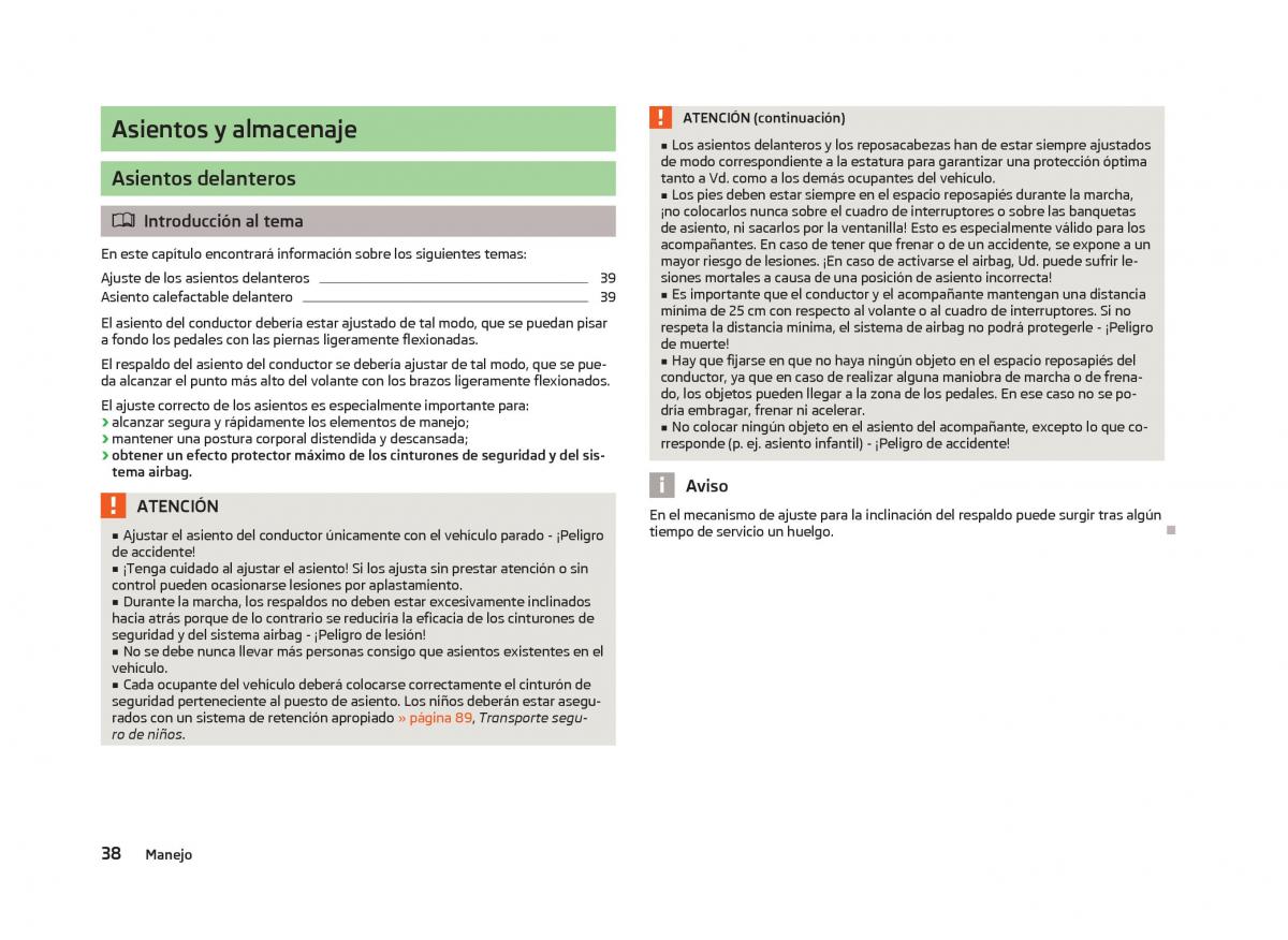 Skoda Citigo manual del propietario / page 40