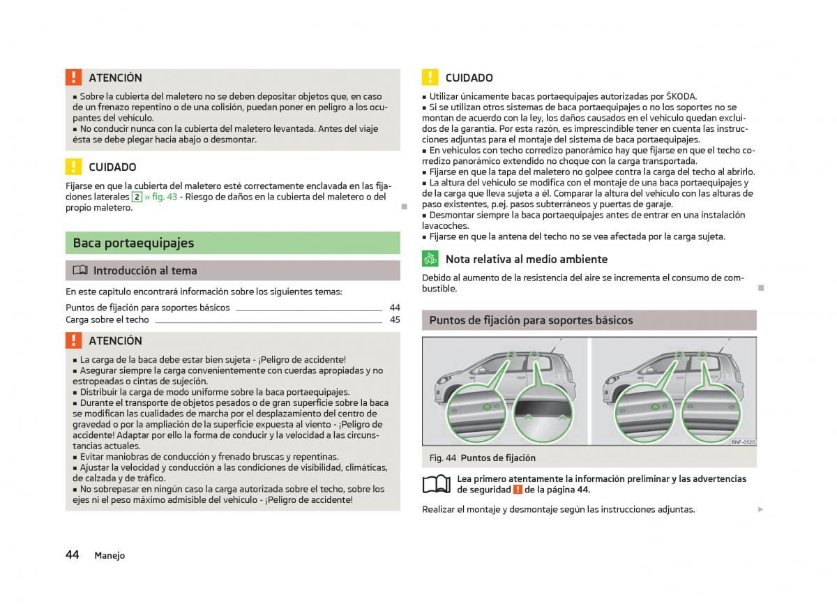 Skoda Citigo manual del propietario / page 46