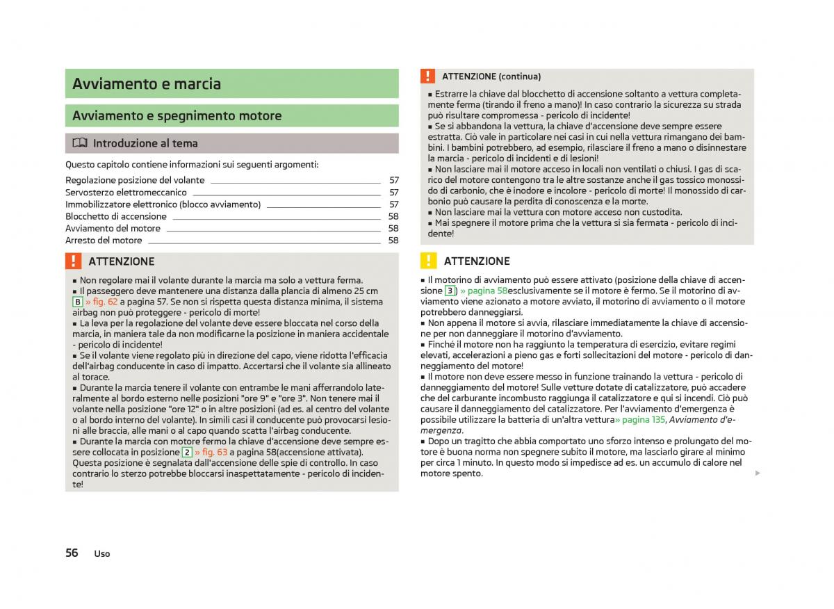 Skoda Citigo manuale del proprietario / page 58