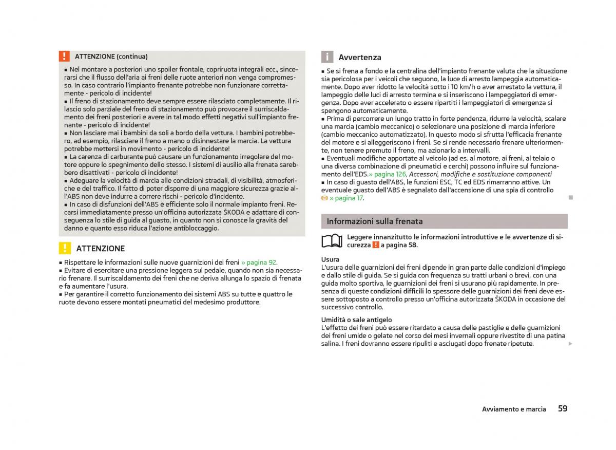 Skoda Citigo manuale del proprietario / page 61