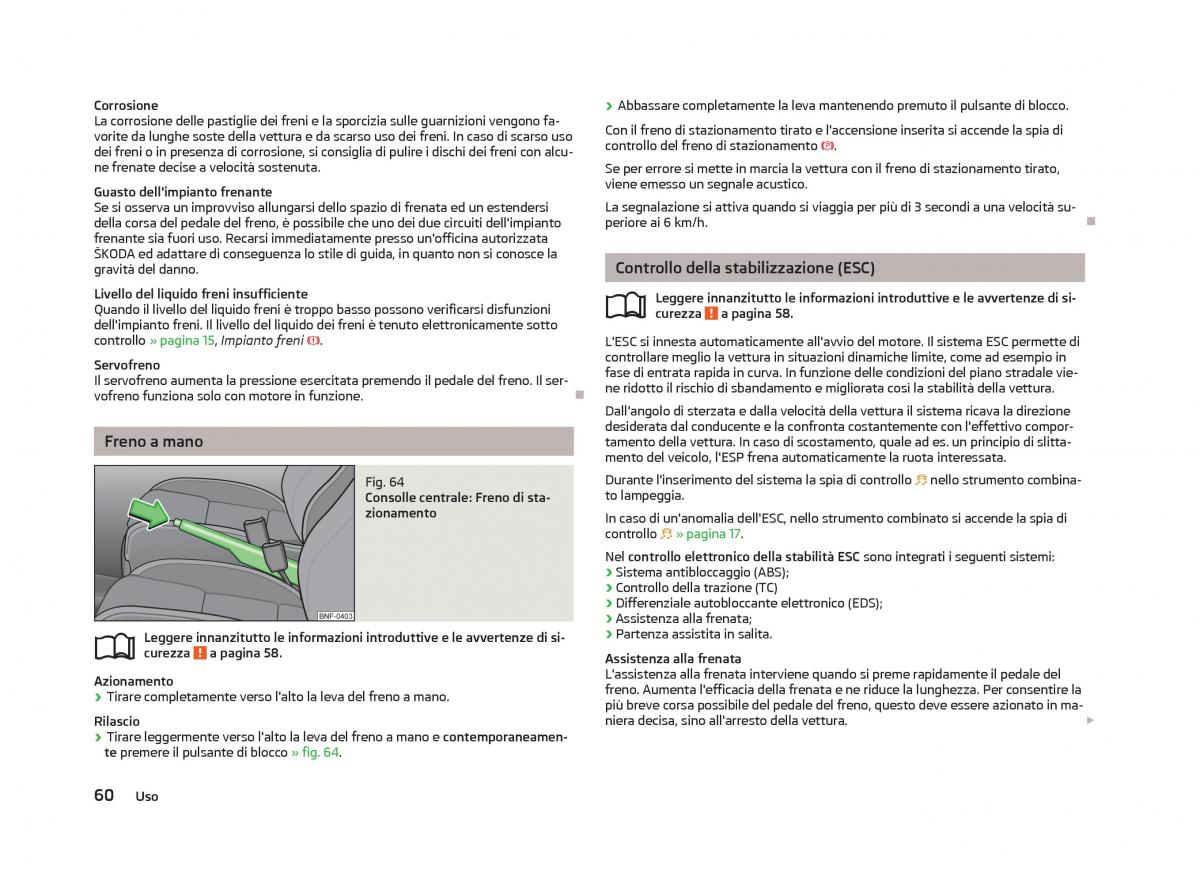 Skoda Citigo manuale del proprietario / page 62