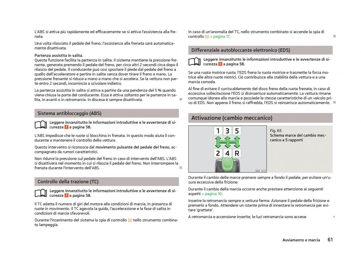 Skoda Citigo manuale del proprietario / page 63