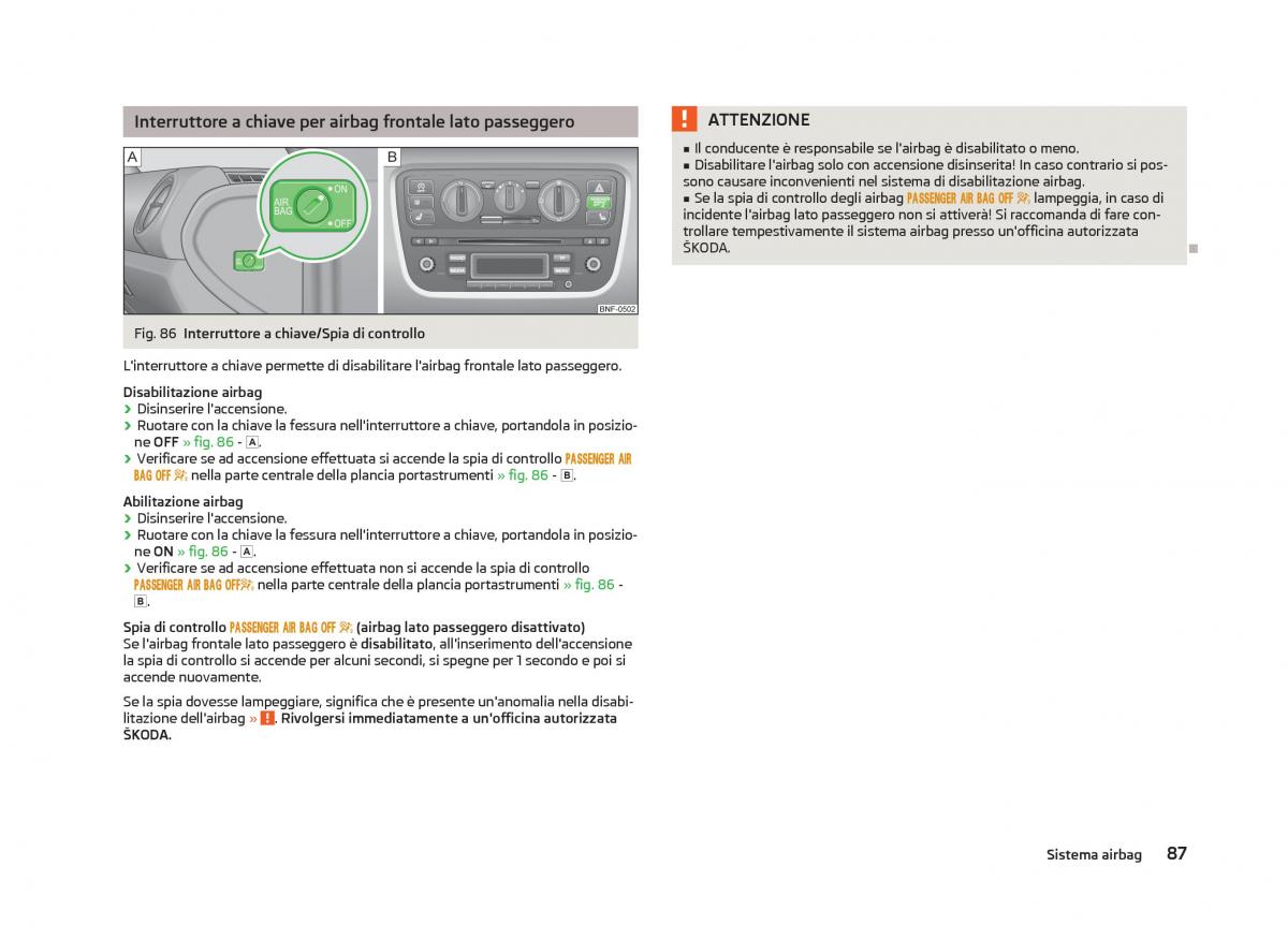 Skoda Citigo manuale del proprietario / page 89