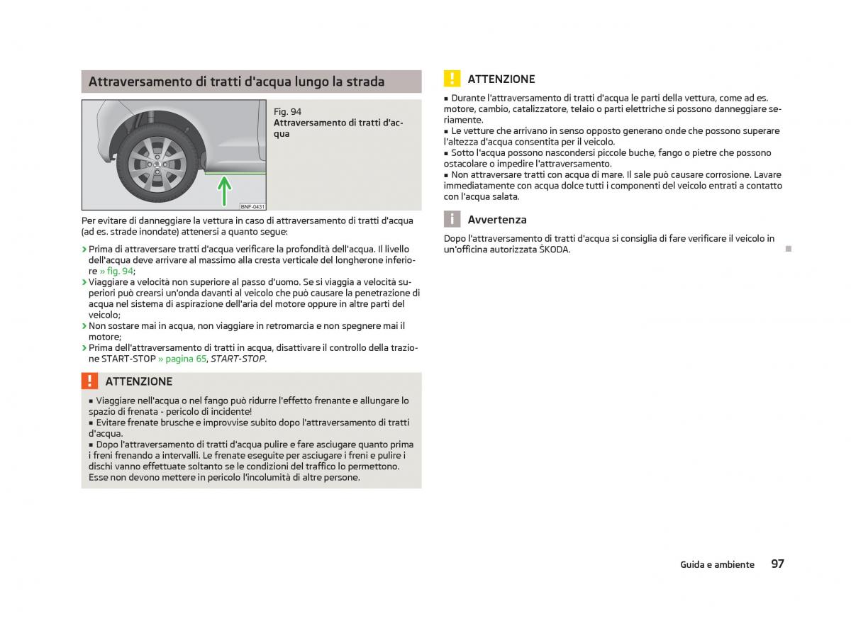 Skoda Citigo manuale del proprietario / page 99