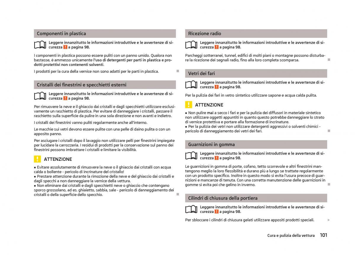 Skoda Citigo manuale del proprietario / page 103