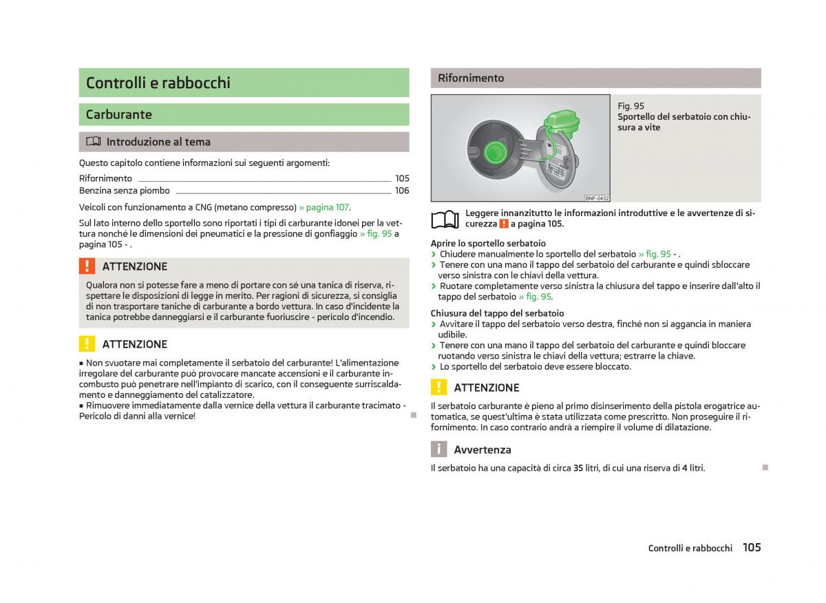 Skoda Citigo manuale del proprietario / page 107