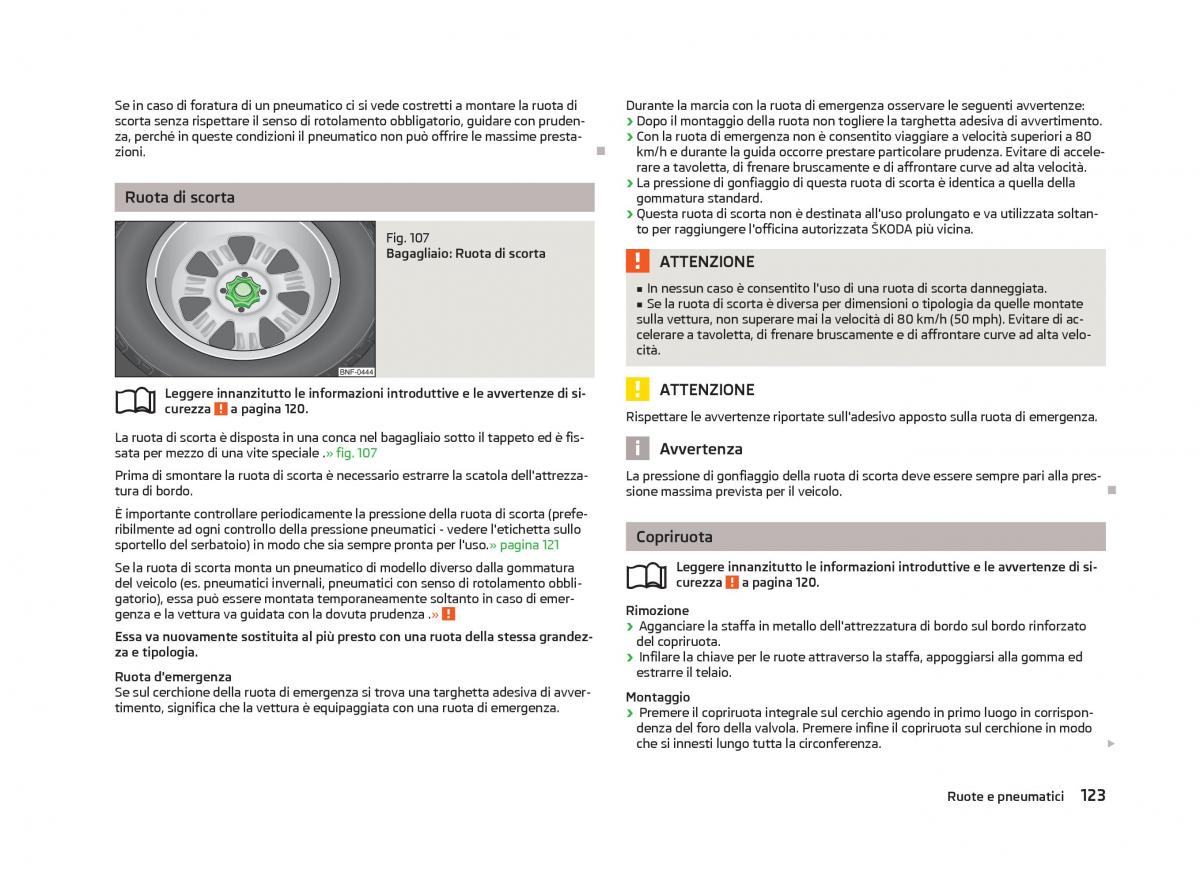 Skoda Citigo manuale del proprietario / page 125