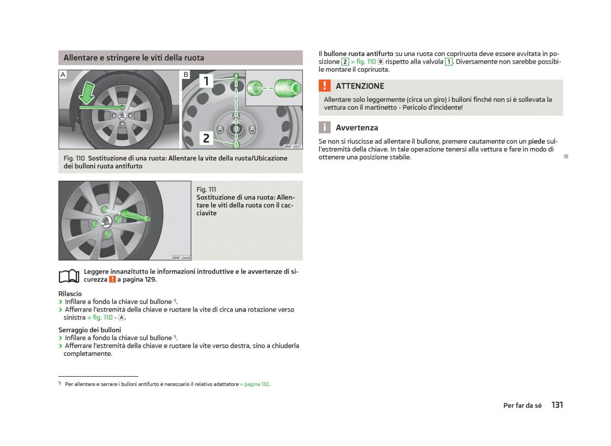 Skoda Citigo manuale del proprietario / page 133