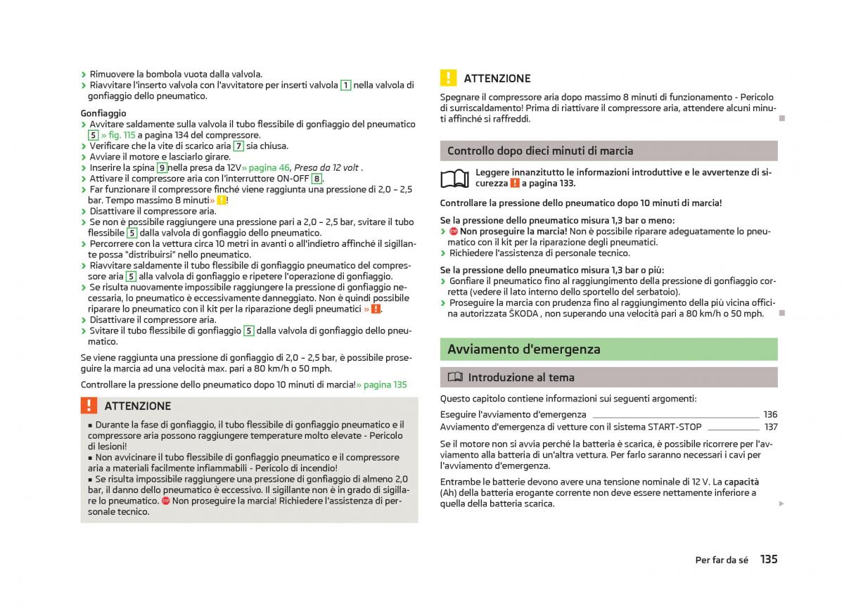 Skoda Citigo manuale del proprietario / page 137