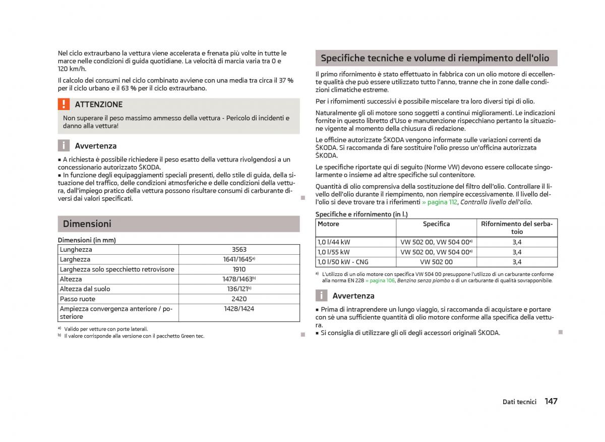 Skoda Citigo manuale del proprietario / page 149