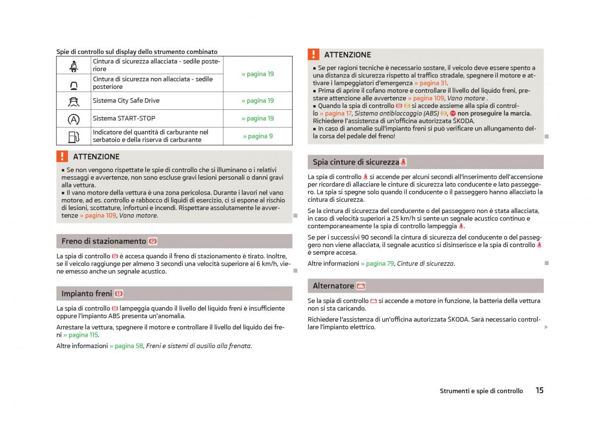 Skoda Citigo manuale del proprietario / page 17