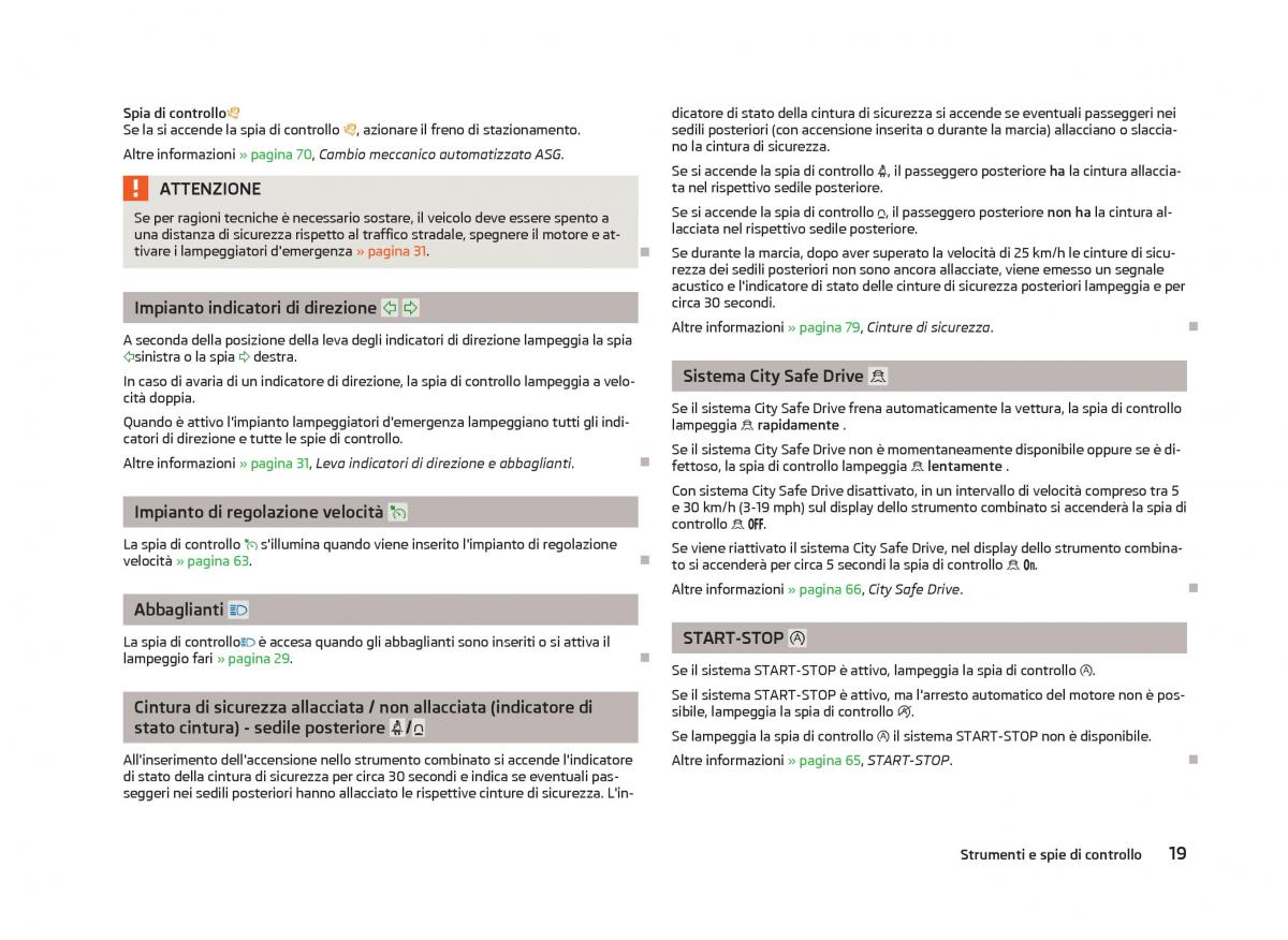 Skoda Citigo manuale del proprietario / page 21