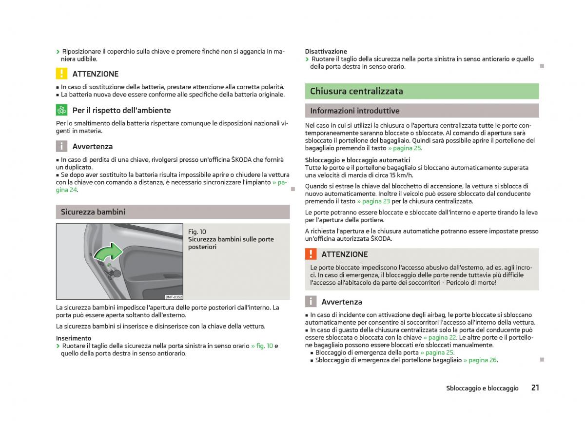 Skoda Citigo manuale del proprietario / page 23