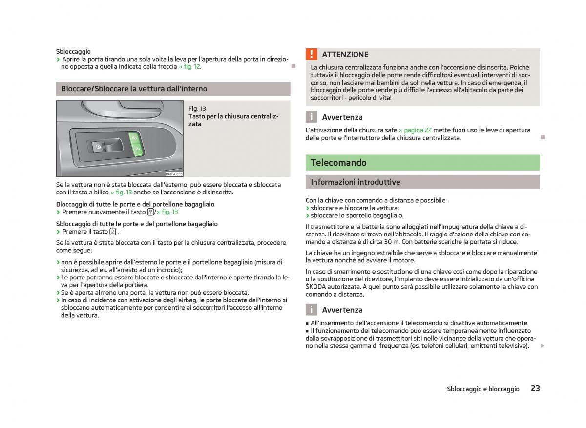 Skoda Citigo manuale del proprietario / page 25