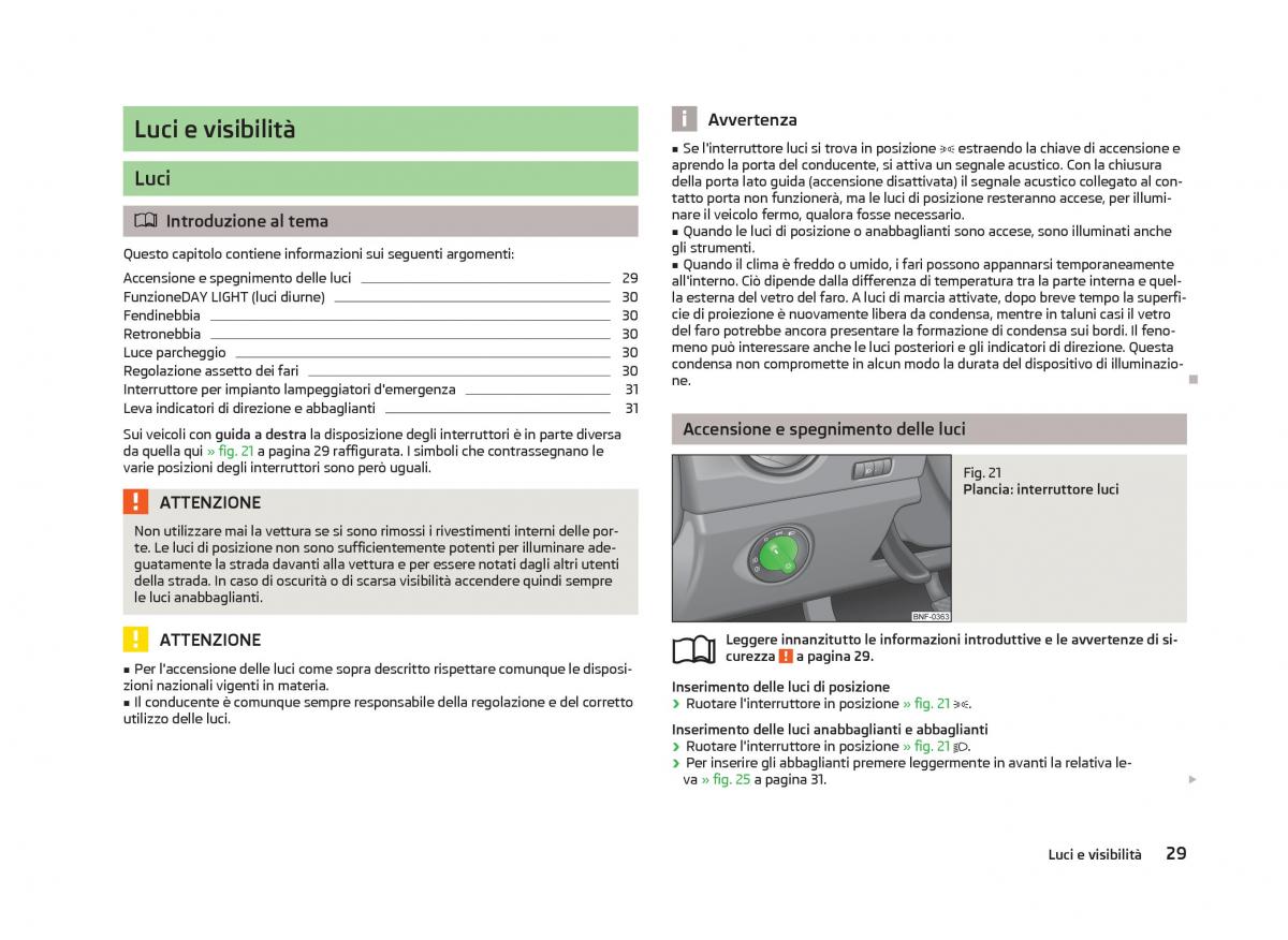 Skoda Citigo manuale del proprietario / page 31