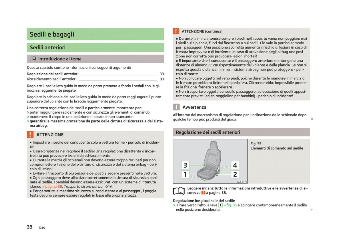 Skoda Citigo manuale del proprietario / page 40