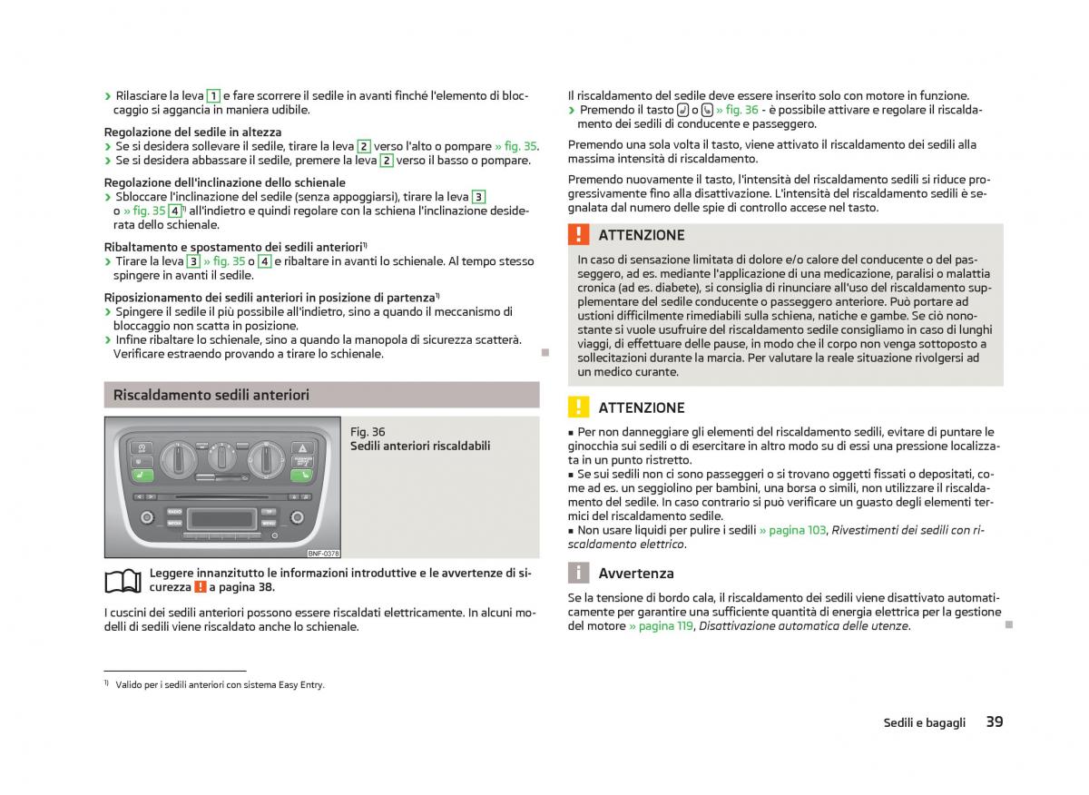 Skoda Citigo manuale del proprietario / page 41