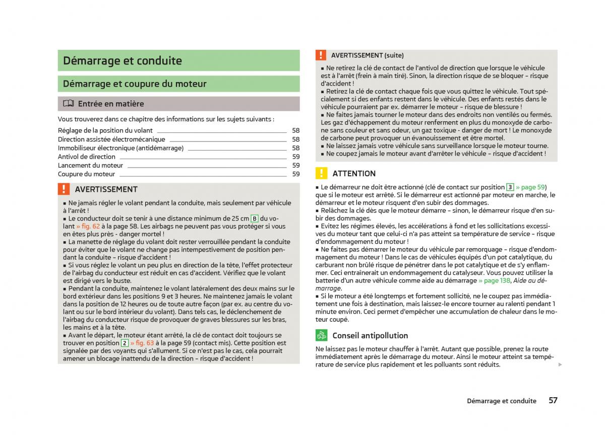 Skoda Citigo manuel du proprietaire / page 59