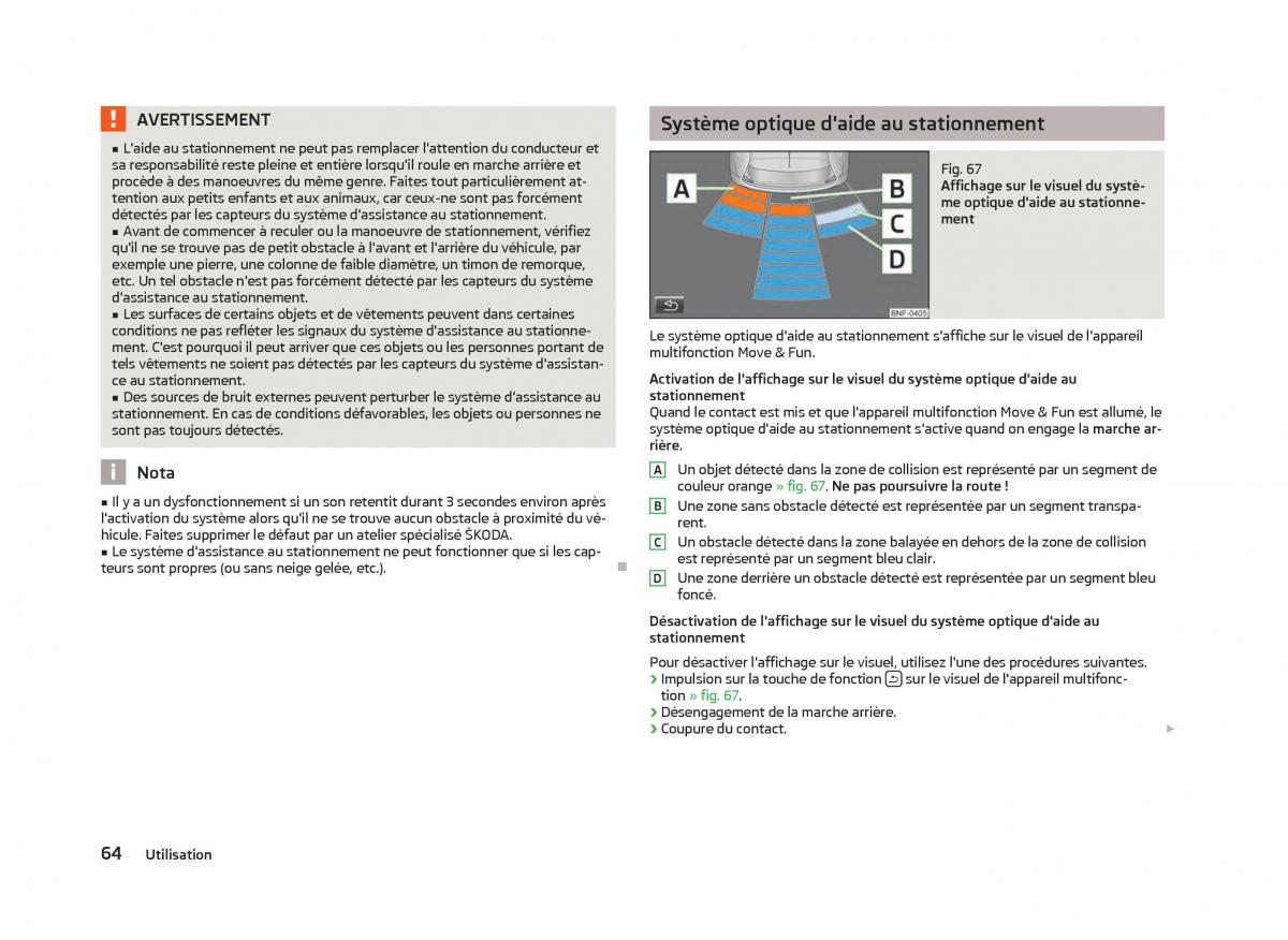 Skoda Citigo manuel du proprietaire / page 66