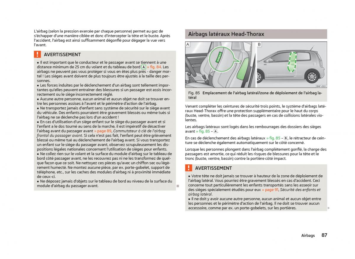 Skoda Citigo manuel du proprietaire / page 89