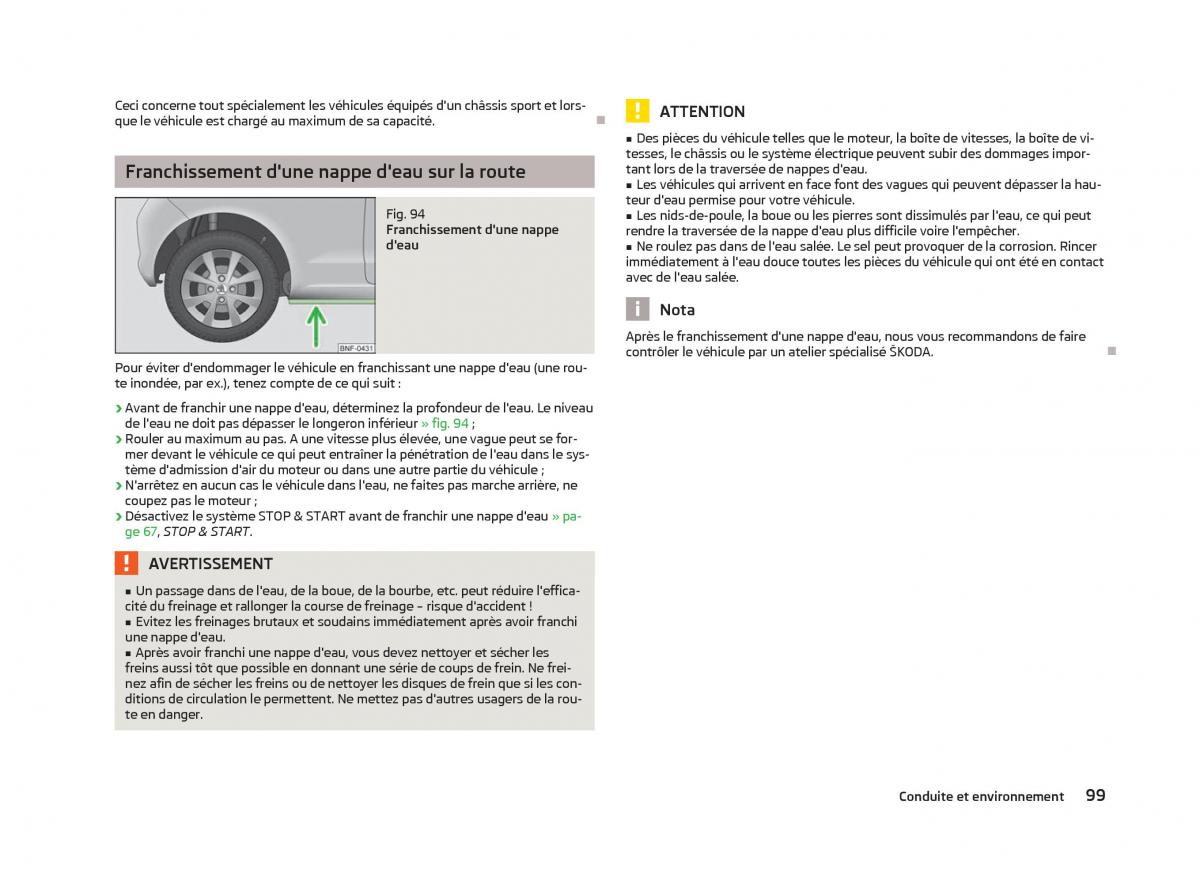 Skoda Citigo manuel du proprietaire / page 101