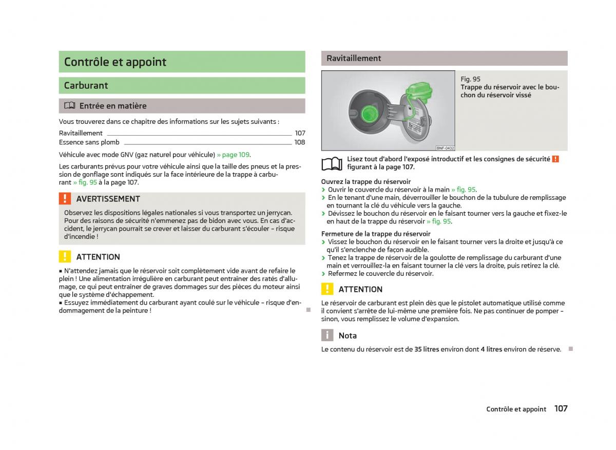 Skoda Citigo manuel du proprietaire / page 109