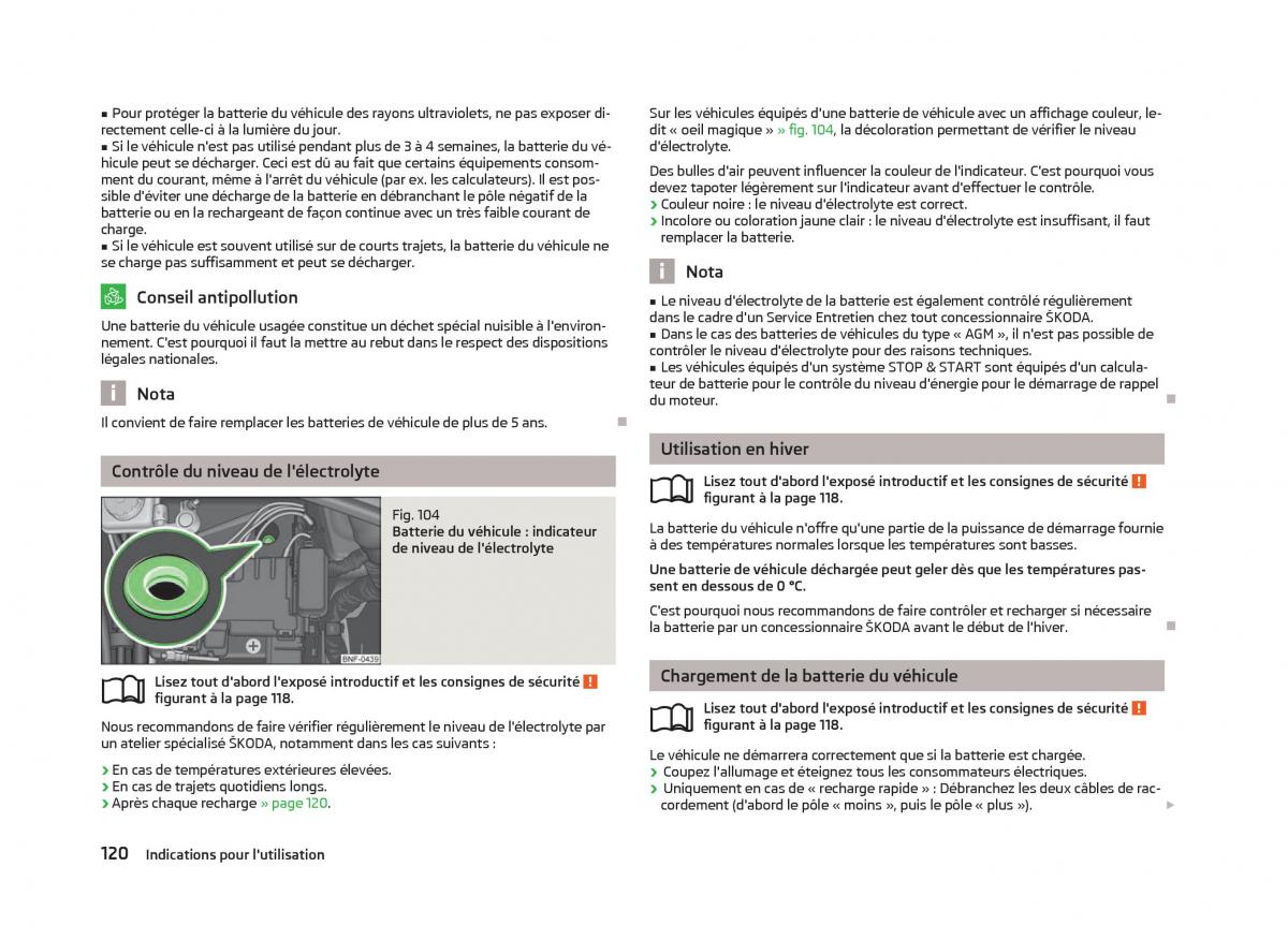 Skoda Citigo manuel du proprietaire / page 122