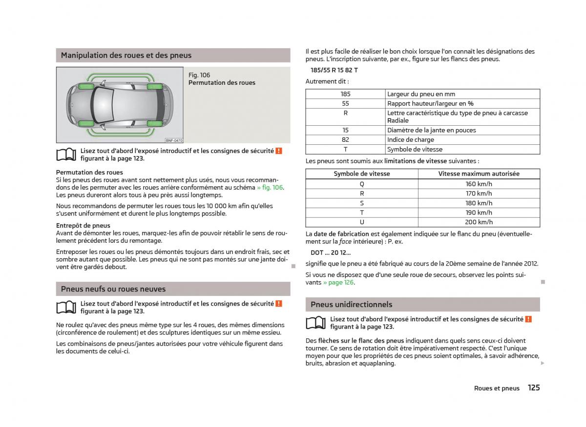 Skoda Citigo manuel du proprietaire / page 127