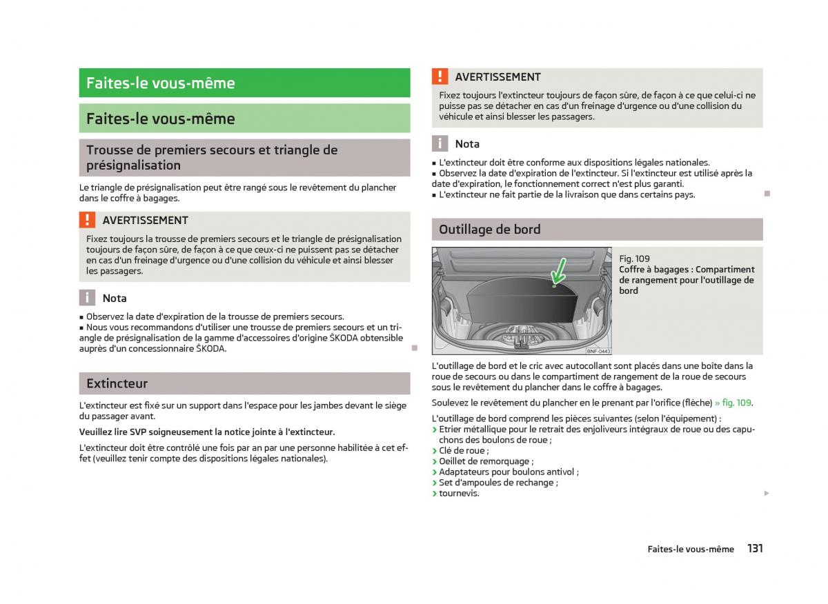 Skoda Citigo manuel du proprietaire / page 133