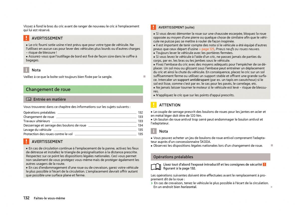 Skoda Citigo manuel du proprietaire / page 134