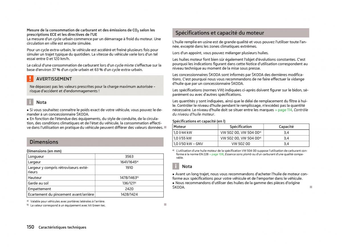 Skoda Citigo manuel du proprietaire / page 152