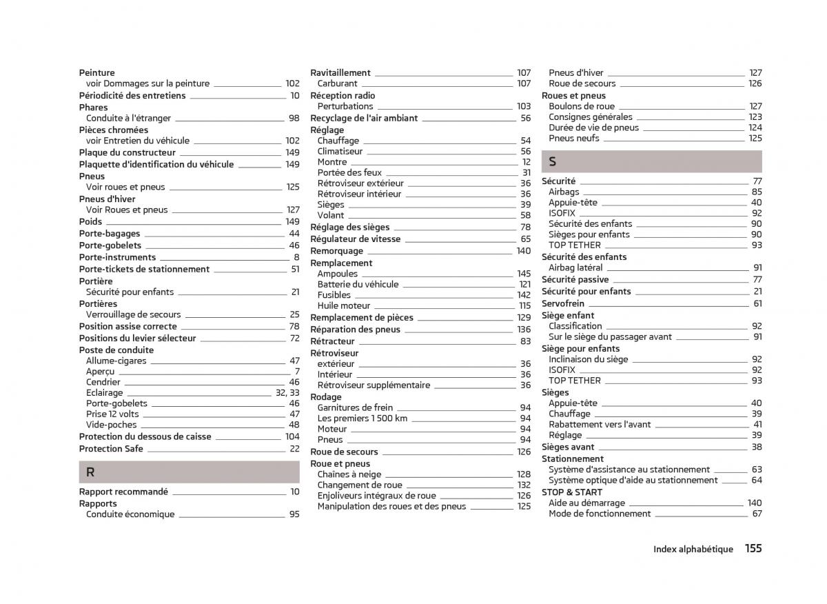 Skoda Citigo manuel du proprietaire / page 157