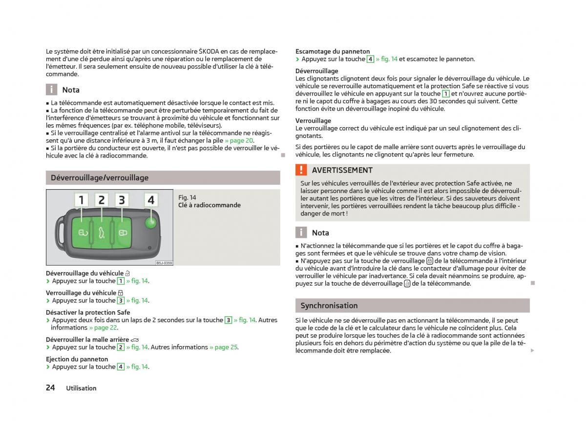 Skoda Citigo manuel du proprietaire / page 26