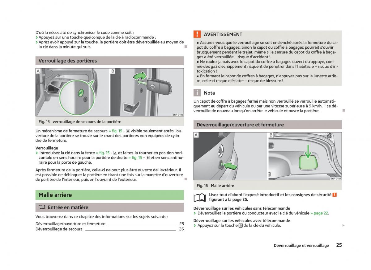 Skoda Citigo manuel du proprietaire / page 27