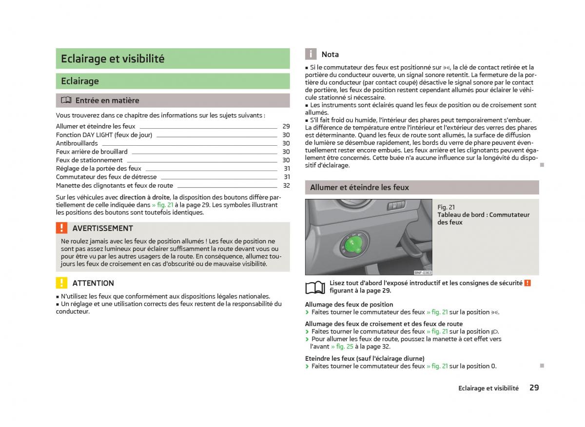 Skoda Citigo manuel du proprietaire / page 31