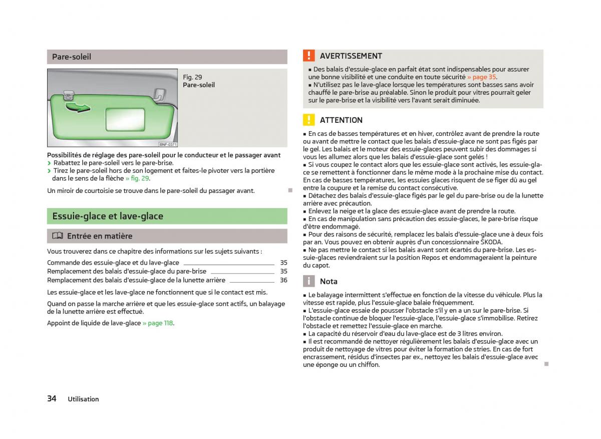 Skoda Citigo manuel du proprietaire / page 36