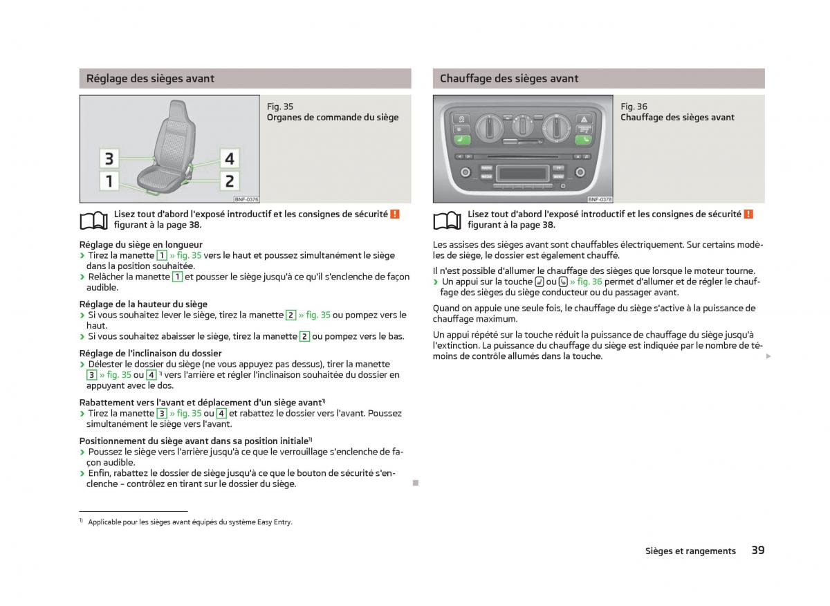 Skoda Citigo manuel du proprietaire / page 41