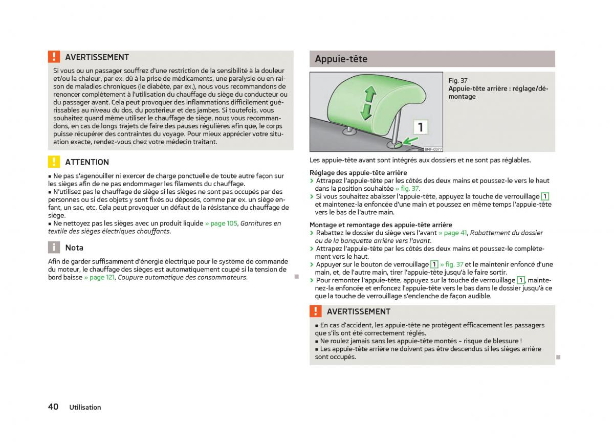 Skoda Citigo manuel du proprietaire / page 42