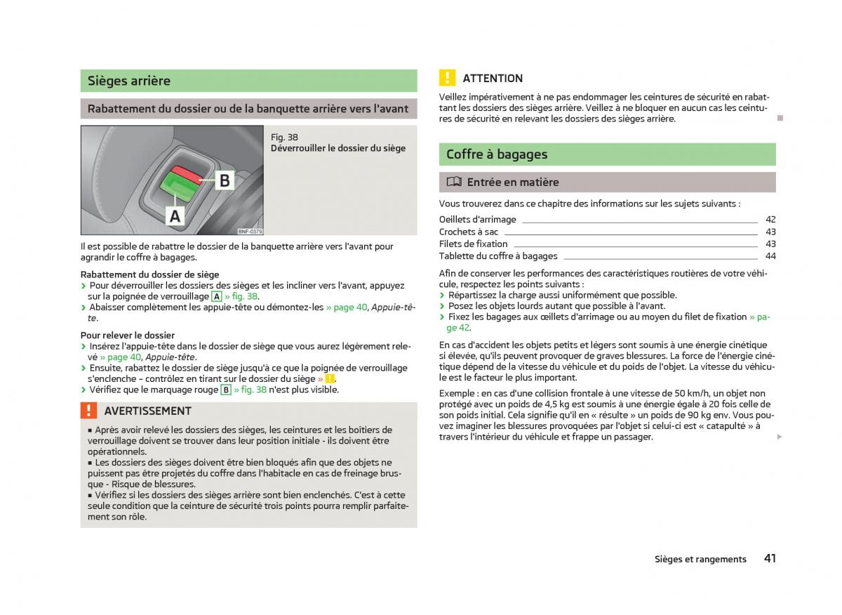 Skoda Citigo manuel du proprietaire / page 43