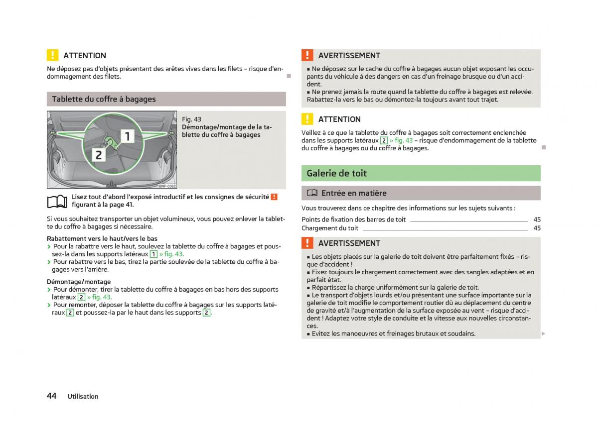 Skoda Citigo manuel du proprietaire / page 46