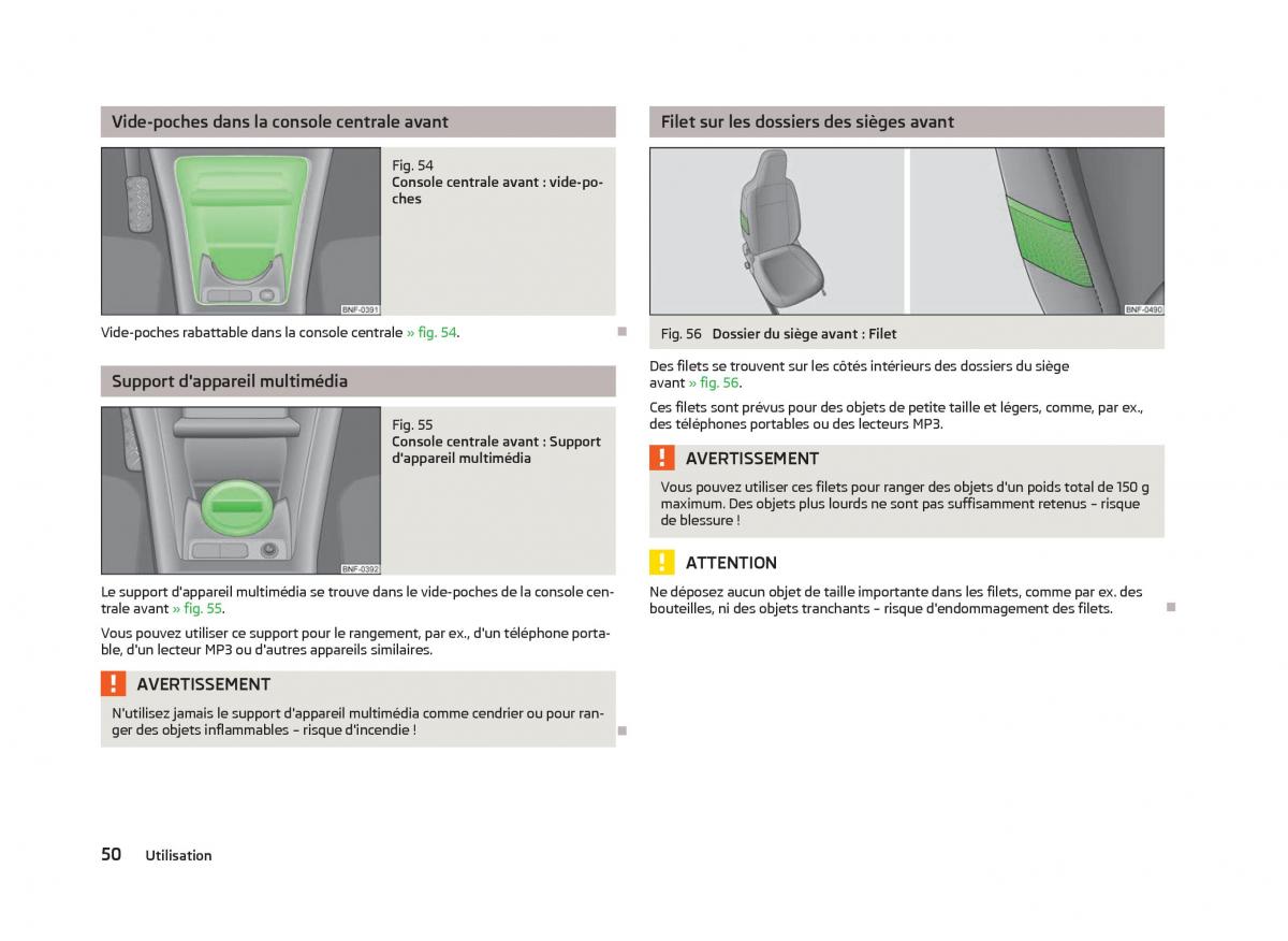 Skoda Citigo manuel du proprietaire / page 52