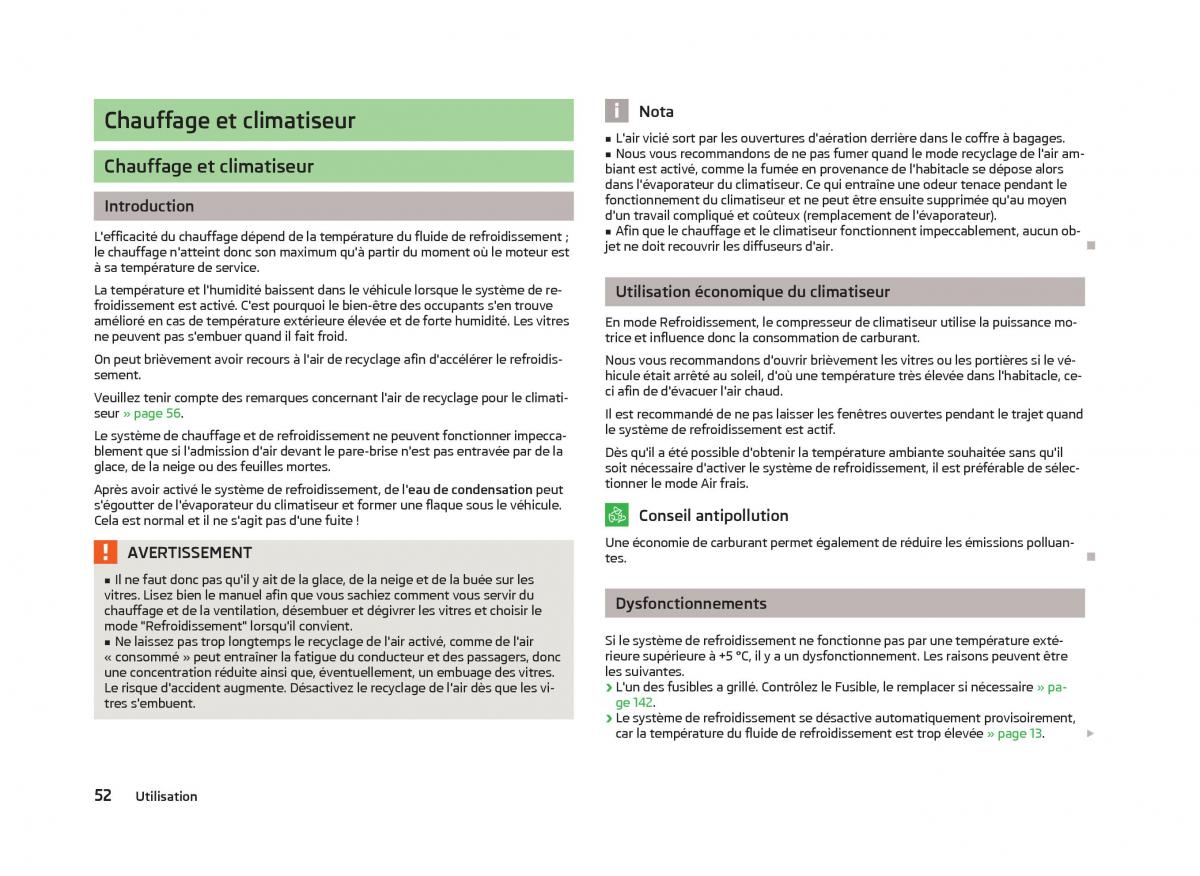 Skoda Citigo manuel du proprietaire / page 54